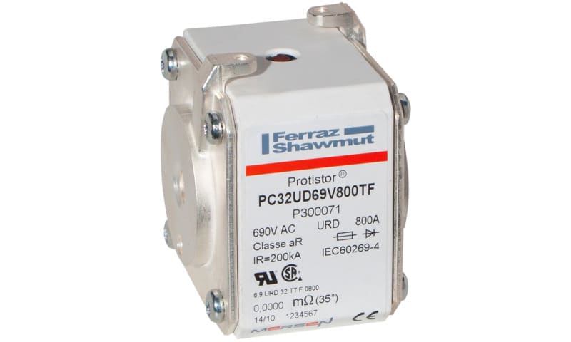 MERSEN - Protistor Sicherung aR Gr.32 690VAC 800A TTF Anschluss M10 und Schlagbolzen
