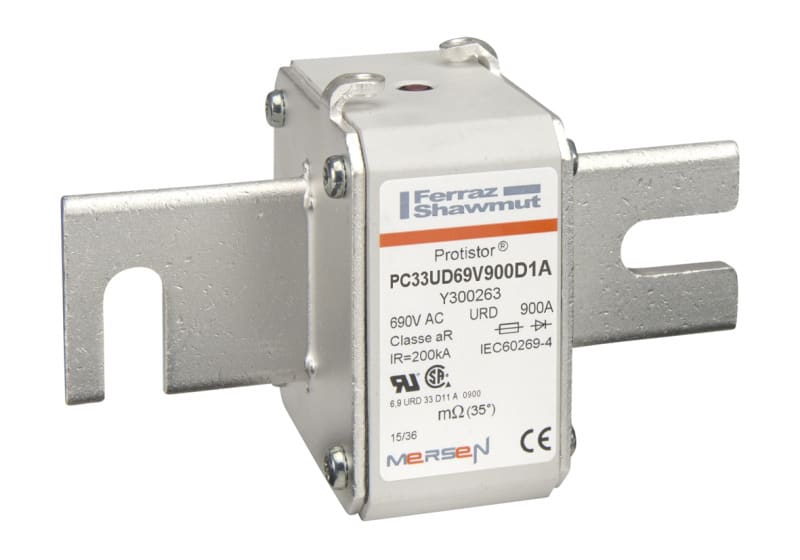 MERSEN - Protistor Sicherung aR Gr.33 690VAC 900A DIN110 Kontaktmesser und Schlagbolzen