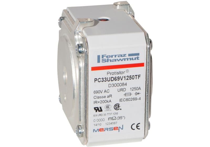 MERSEN - Protistor Sicherung aR Gr.33 690VAC 1250A TTF Anschluss M12 und Schlagbolzen