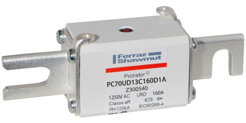 MERSEN - Protistor Sicherung aR Gr.70 1250VAC 160A DIN110 Kontaktmesser und Schlagbolzen
