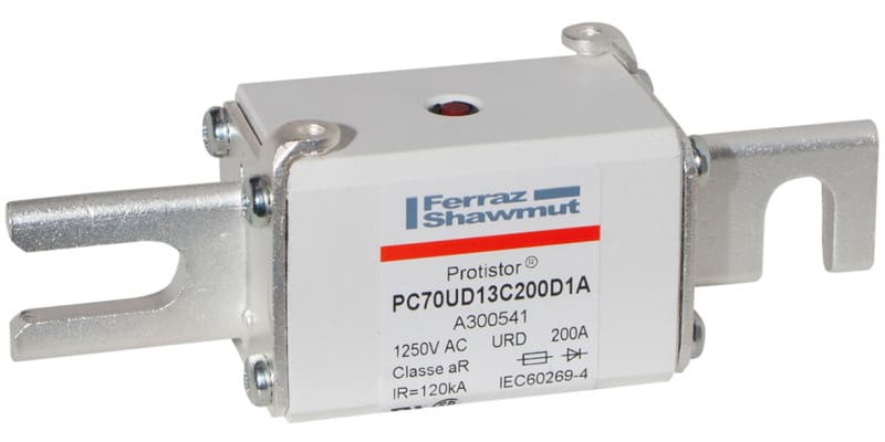 MERSEN - Protistor Sicherung aR Gr.70 1250VAC 200A DIN110 Kontaktmesser und Schlagbolzen