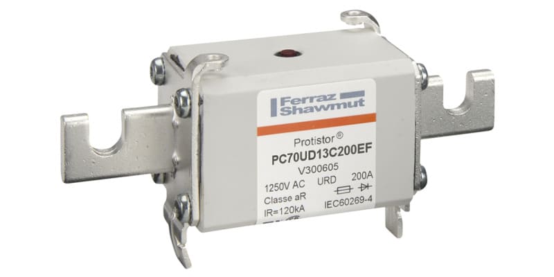 MERSEN - Protistor Sicherung aR Gr.70 1250VAC 200A EF Kontaktmesser und Schlagbolzen