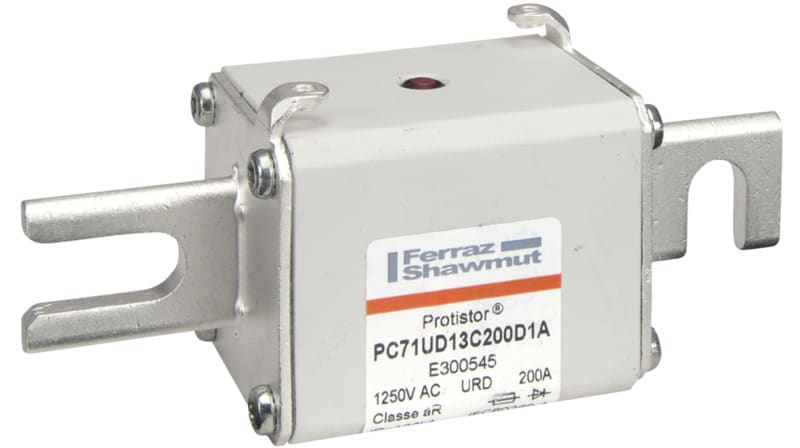 MERSEN - Protistor Sicherung aR Gr.71 1250VAC 200A DIN110 Kontaktmesser und Schlagbolzen
