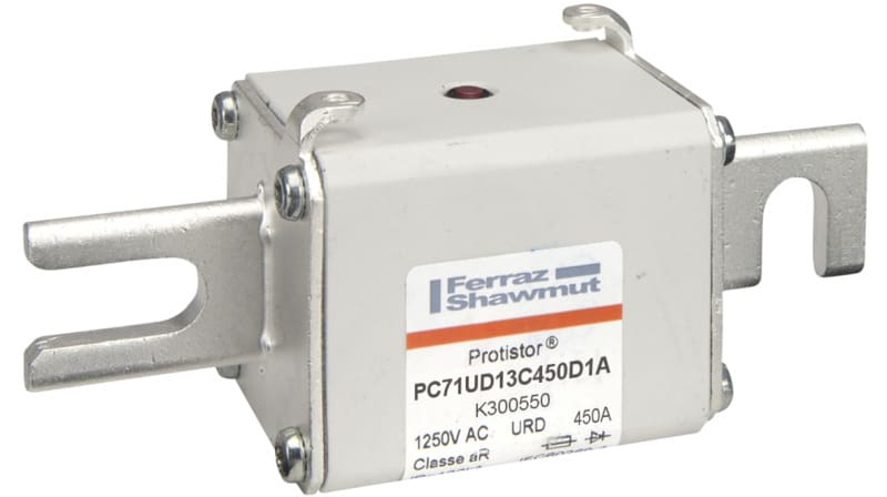 MERSEN - Protistor Sicherung aR Gr.71 1250VAC 450A DIN110 Kontaktmesser und Schlagbolzen