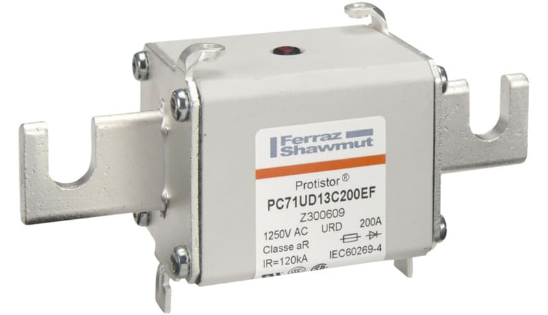 MERSEN - Protistor Sicherung aR Gr.71 1250VAC 200A EF Kontaktmesser und Schlagbolzen