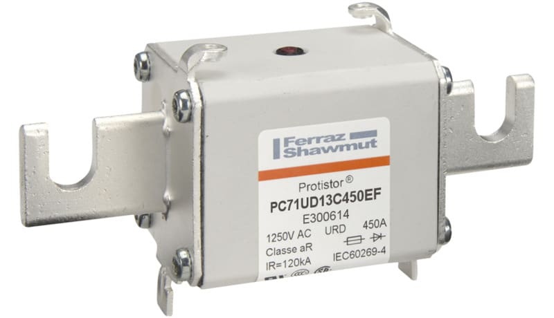 MERSEN - Protistor Sicherung aR Gr.71 1250VAC 450A EF Kontaktmesser und Schlagbolzen