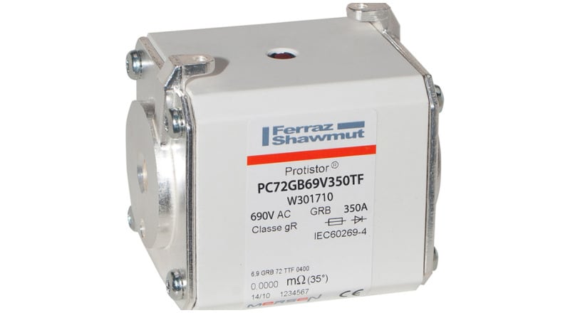 MERSEN - Protistor Sicherung gR Gr.72 690VAC 350A TTF Anschluss M10 und Schlagbolzen