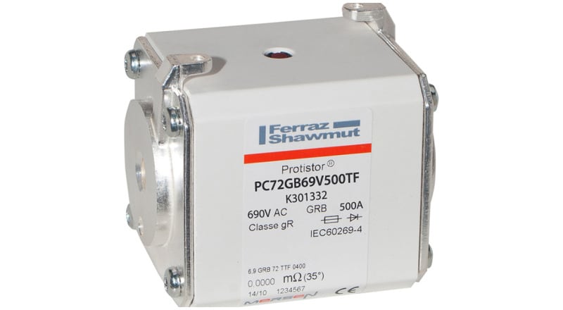 MERSEN - Protistor Sicherung gR Gr.72 690VAC 500A TTF Anschluss M10 und Schlagbolzen
