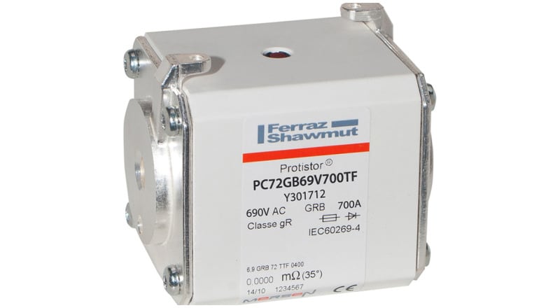 MERSEN - Protistor Sicherung gR Gr.72 690VAC 700A TTF Anschluss M10 und Schlagbolzen