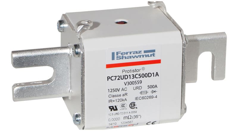 MERSEN - Protistor Sicherung aR Gr.72 1250VAC 500A DIN110 Kontaktmesser und Schlagbolzen