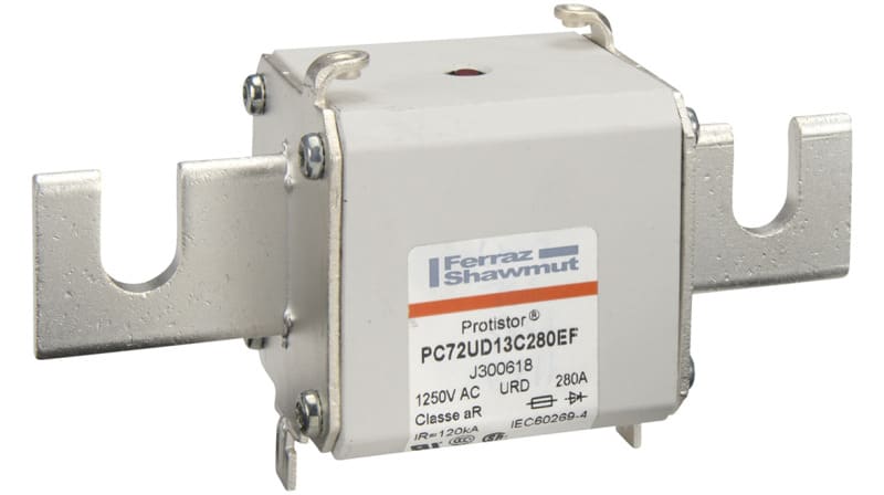 MERSEN - Protistor Sicherung aR Gr.72 1250VAC 280A EF Kontaktmesser und Schlagbolzen