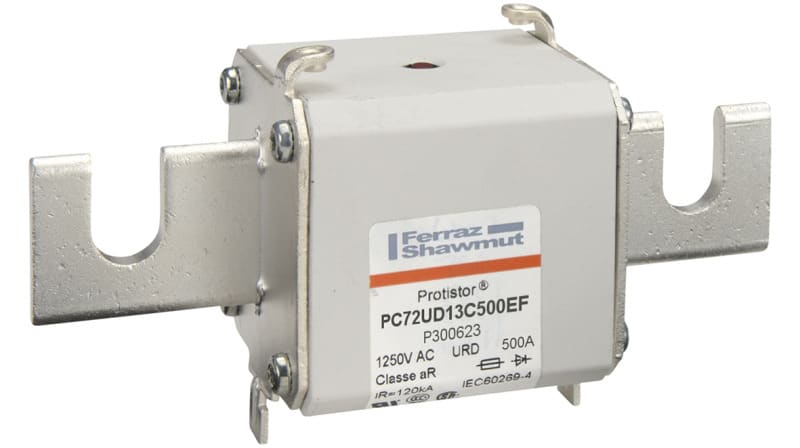 MERSEN - Protistor Sicherung aR Gr.72 1250VAC 500A EF Kontaktmesser und Schlagbolzen
