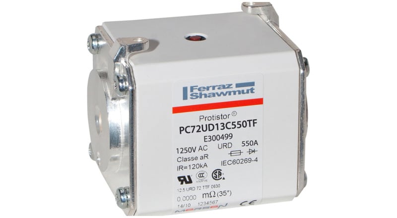 MERSEN - Protistor Sicherung aR Gr.72 1250VAC 550A TTF Anschluss M10 und Schlagbolzen