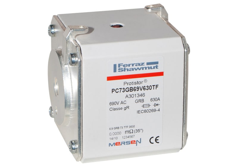 MERSEN - Protistor Sicherung gR Gr.73 690VAC 630A TTF Anschluss M12 und Schlagbolzen