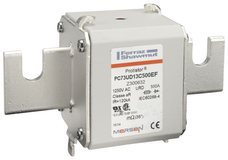 MERSEN - Protistor Sicherung aR Gr.73 1250VAC 500A EF Kontaktmesser und Schlagbolzen