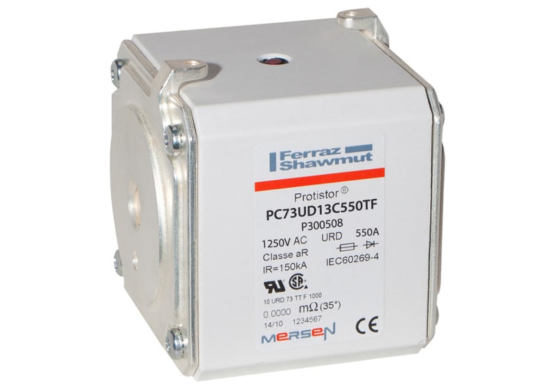 MERSEN - Protistor Sicherung aR Gr.73 1250VAC 550A TTF Anschluss M12 und Schlagbolzen