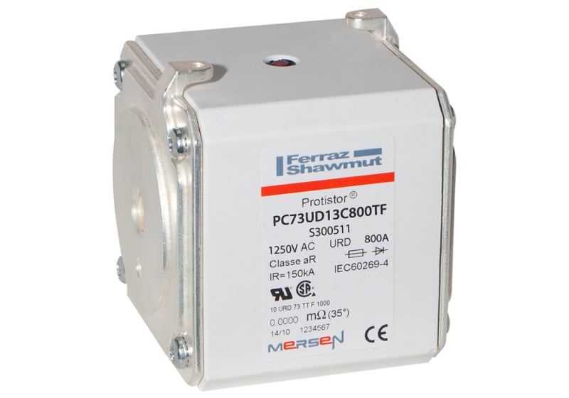 MERSEN - Protistor Sicherung aR Gr.73 1250VAC 800A TTF Anschluss M12 und Schlagbolzen