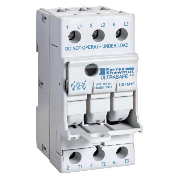 MERSEN - UL-Sicherungshalter Midget Gr.10x38 600VAC/600VDC 30A 3-polig