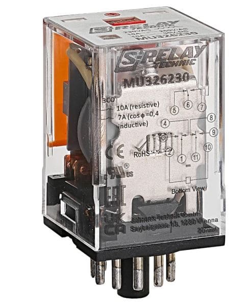 SCHRACK - Multimode-Relais, 3 Wechsler, 10A, 230VAC, 11-polig