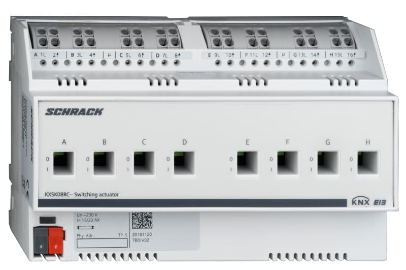 SCHRACK - KNX Schaltaktor 8 x 16/20AX, 230V AC