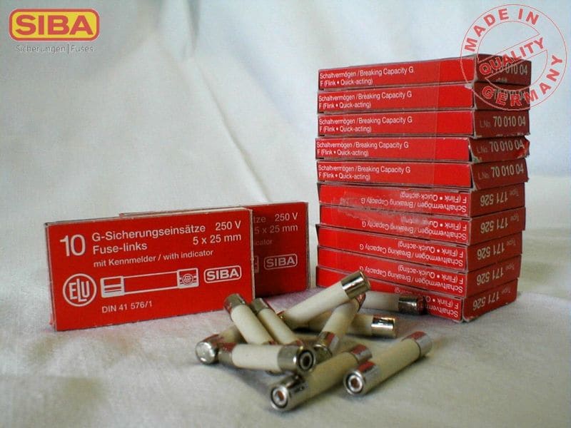 SIBA - G-Sicherung flink 5x25mm 250V 4A mit Melder