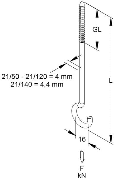 HKL - Deckenhaken 70mm