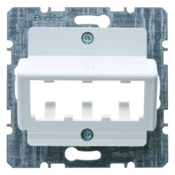BERKER - Zentralplatte mit Tragplatte für 3 MINI-COM Module polarweiß glänzend