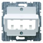 BERKER - Zentralplatte mit Tragplatte für 3 MINI-COM Module polarweiß glänzend
