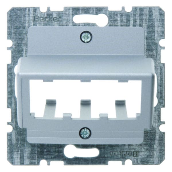 BERKER - Zentralplatte mit Tragplatte für 3 MINI-COM Module alu matt