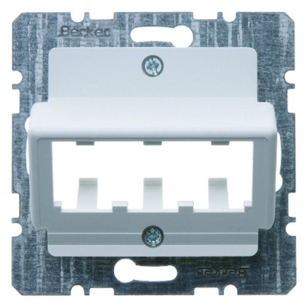 BERKER - Zentralplatte mit Tragplatte für 3 MINI-COM Module polarweiß matt
