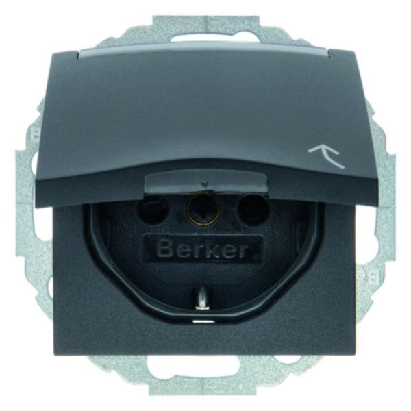 BERKER - S.1/B.x Klappdeckel-SSD mit erh. BS und verdrehbarem Topf anthrazit matt