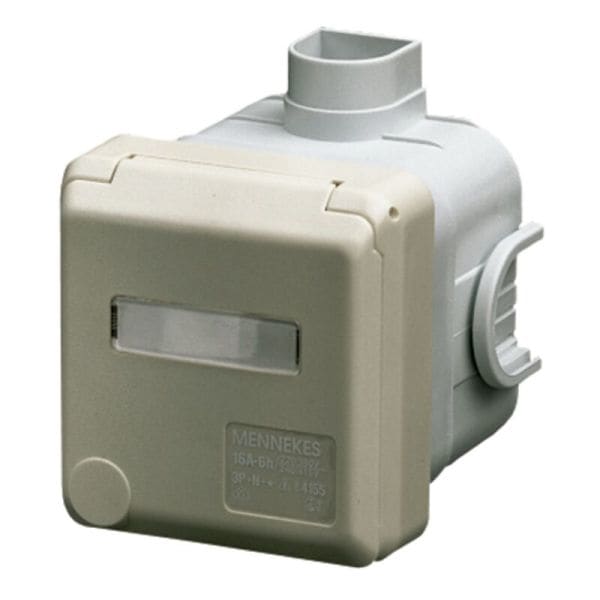 MENNEKES - UP Wandsteckdose Cepex 16A 3p 230V 6h IP44 perlweiß +Beschr.