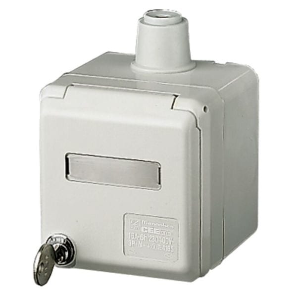MENNEKES - AP CEE-Wandsteckdose Cepex 16A 3p 230V 6h IP44 lichtgrau+Schloss+Be