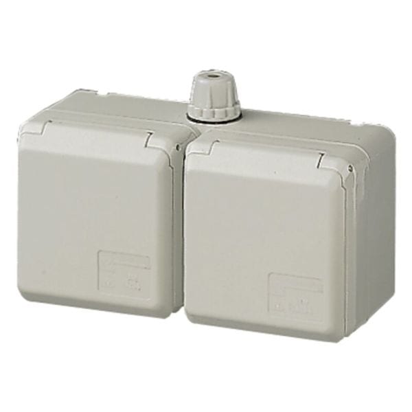 MENNEKES - AP Doppelsteckdose Cepex 1xSSTD, 1x16A 3p 230V 6h IP44 lichtgrau