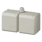 MENNEKES - AP Doppelsteckdose Cepex 1xSSTD, 1x16A 3p 230V 6h IP44 lichtgrau