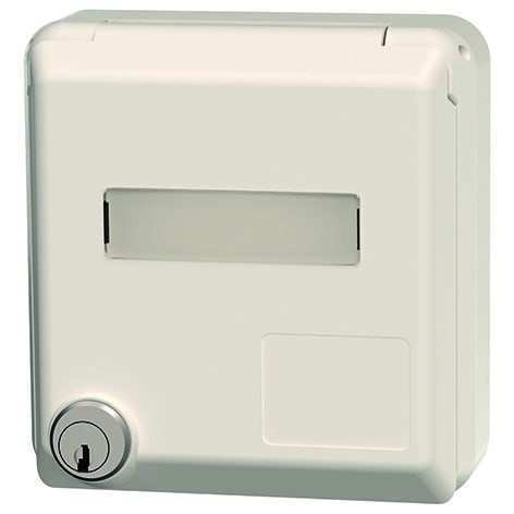 MENNEKES - Anbau Schuko-Wandsteckd. Cepex 16A 2p+E 230V IP44 perlweiß Schloss+Besc
