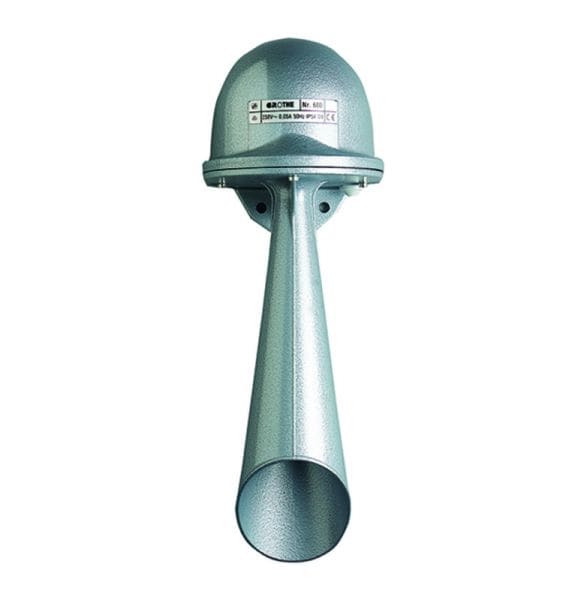 GROTHE - Hupe LM-Gehäuse grau, 230V/0,05A 110dB/A, IP54, (Typ HUPE 680 230V AC)