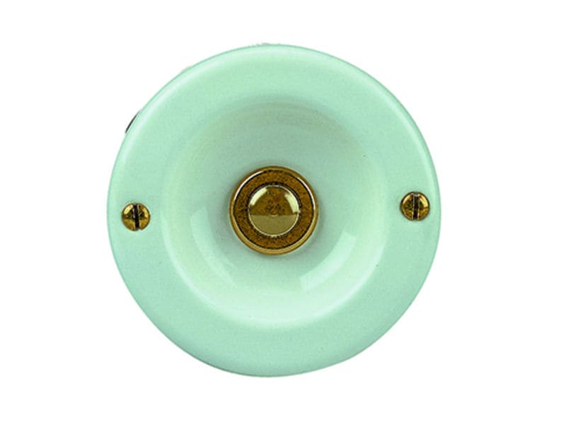GROTHE - Kontakt-Schale mit 1 Taste Messing weiß lackiert, (Typ KS 2074 WS)