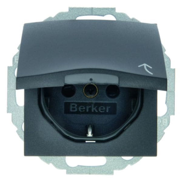 BERKER - S.1/B.x SSD mit verdrehbarem Topf erh. Ber.schutz u.Klappdeckel, ant. matt