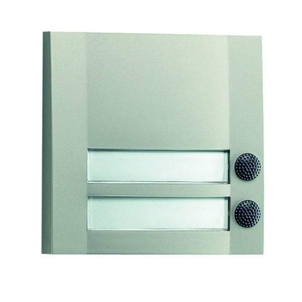 GROTHE - AP-Tasterplatte m.2 Tasten,silber matt/schwarz, (DOMOLUX DUO SIM/SW 2152)