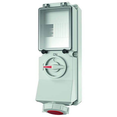 MENNEKES - CEE-Steckdose abschaltbar 32A 4p 400-440V 3h IP44 + TE leer