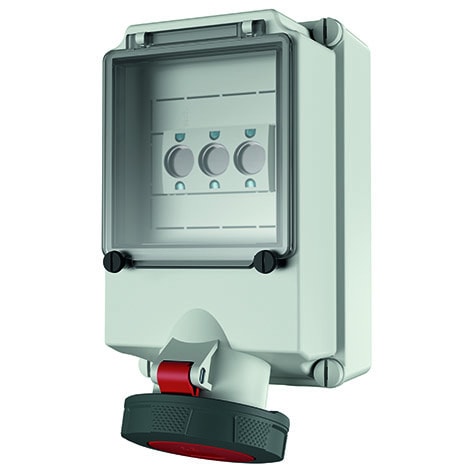 MENNEKES - CEE- Steckdose abgesichert 63A 5p 400V 6h IP67