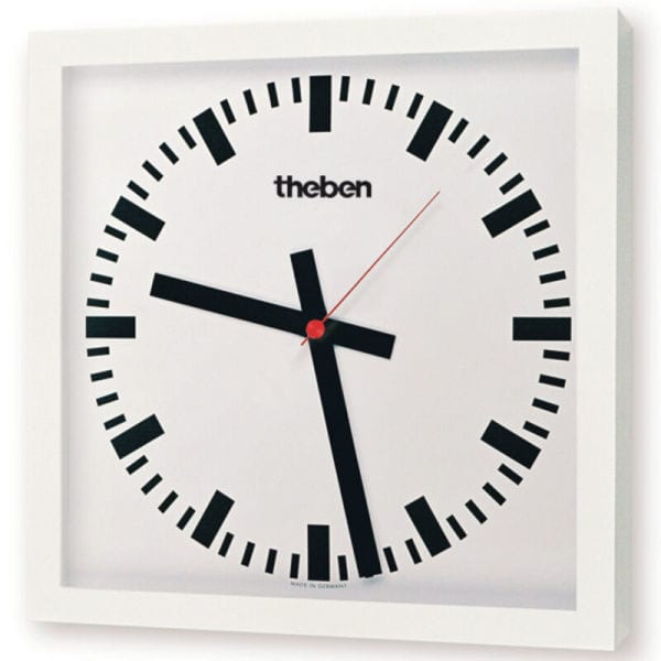 THEBEN - KNX Wanduhr OSIRIA 251 BQ Ballwurfsicher, 40x40 cm weiß