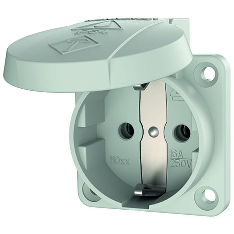 MENNEKES - Schuko-Anbausteckdose Grau 16A 2P+E 230V Ip54 Schraubklemme