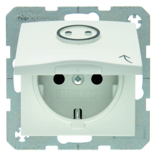 BERKER - S.1/B.x SSD mit abtastbarem Symbol Steckdose u. Klappdeckel pw.