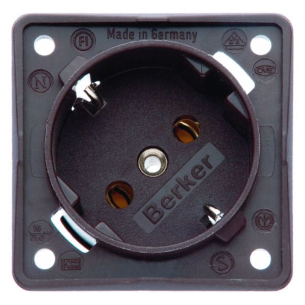 BERKER - Integro Schukosteckdose Braun 45 Grad