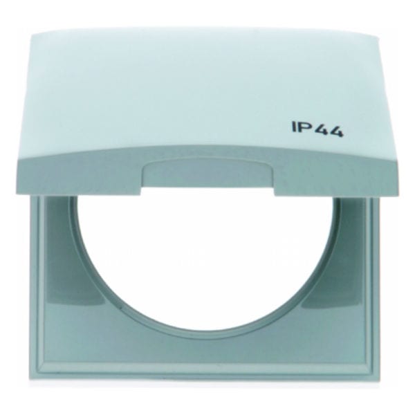 BERKER - INTEGRO Flow IP44 Rahmen 1fach mit Klappdeckel ohne Dichtung grau