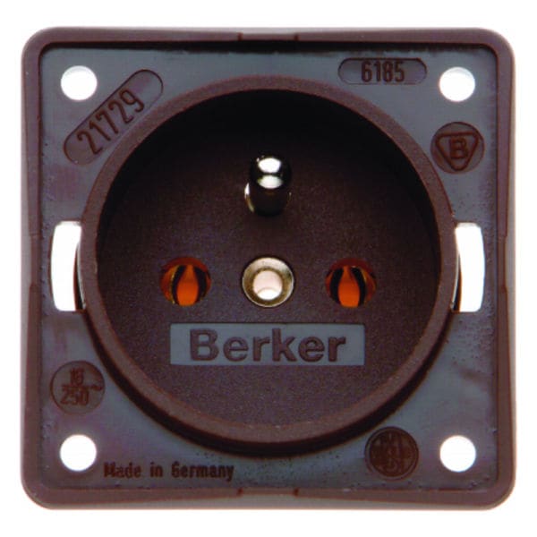 BERKER - Integro Steckdose Braun mit Erdungsstift