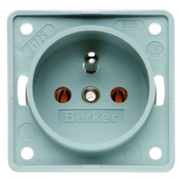 BERKER - Integro Steckdose Grau mit Erdungsstift