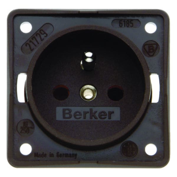 BERKER - Integro Steckdose mit Erdungsstift Braun Matt